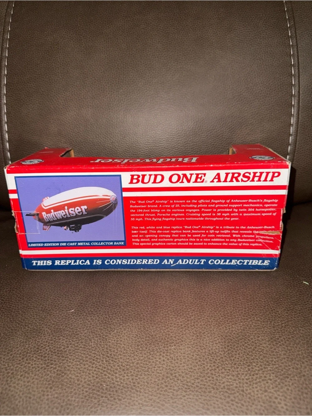 Budweiser Red and White Collectible Airship Bank